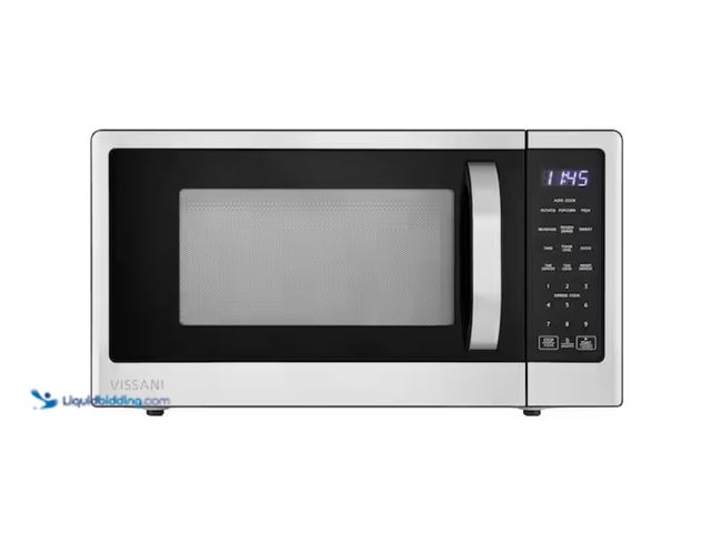 Lot 49-1557396 - Vissani 21 in. 1.1 cu. ft. 1000-Watt Countertop Microwave Oven in Fingerprint Resistant Stainless St...