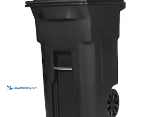 Lot 49-2022582 - Toter 96 Gal. Black Rolling Outdoor Garbage/Trash Can with Wheels and Attached Lid, Model # 79296-R2...