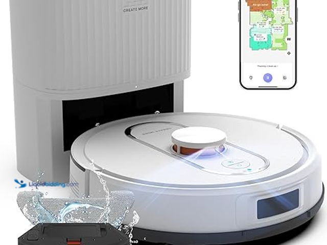 Lot 49-3527615 - Bagotte Robot Vacuum and Mop Self Emptying, 5000Pa Suction, 60-Day Hands-Free, LiDAR Navigation, Sma...
