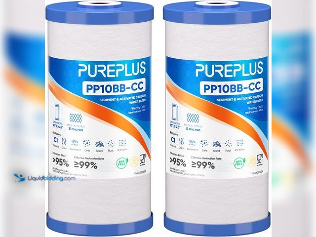 Lot 49-5546042 - PUREPLUS 5 Micron 10" x 4.5" Whole House Sediment and Carbon Water Filter Replacement Cartridge for ...