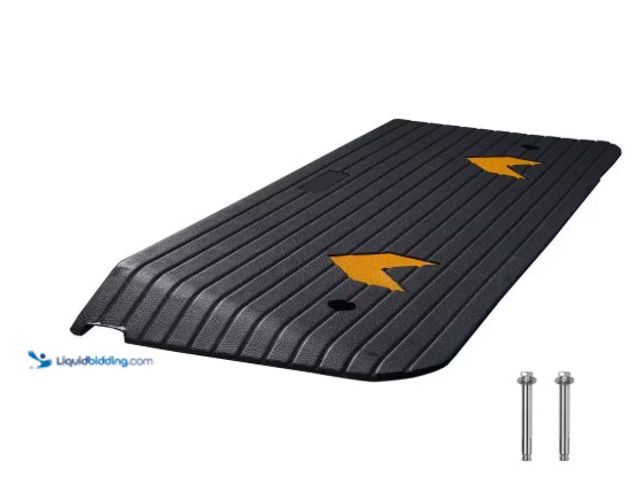Lot 49-1516602 - SKYSHALO Rubber Threshold Ramp, 2 in. Rise Threshold Ramp Doorway, Recycled Power Threshold Ramp Rat...