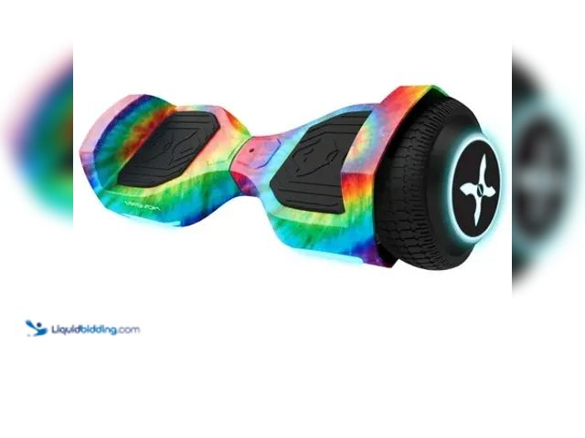 Lot 49-1588595 - Hover-1 Rebel Hoverboard for Teens, LED Headlights, 6 mph Max Speed, Rainbow Tie-Dye Model #11424981...
