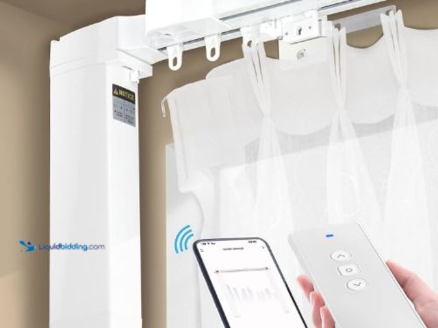 Lot 49-5450064 - Smart Electric Curtains Track, Ceiling Curtains Track Adjustable Retractable Motorized Curtain Rod F...