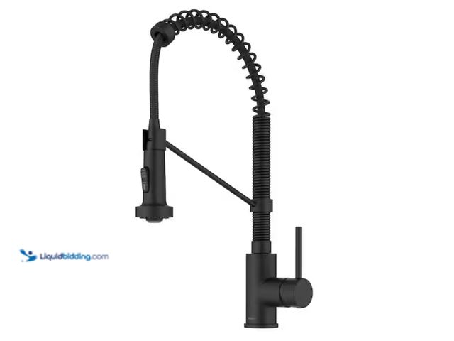 Lot 49-2000452 - KRAUS Bolden Single-Handle Pull-Down Sprayer Kitchen Faucet with Dual Function Sprayhead in Matte Bl...