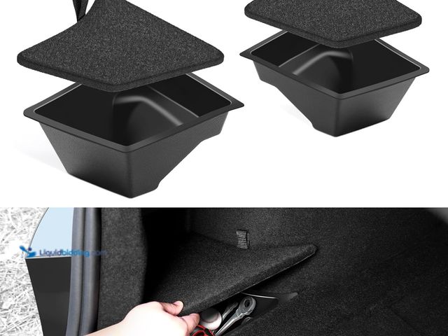 Lot 49-3527699 - Trunk Organizer for 2024 2025 Tesla Model 3 Highland Accessories Rear Trunk Storage Bins Side Box wi...