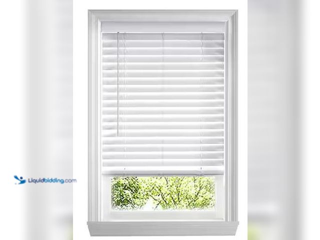 Lot 49-5486362 - Home Decorators Collection
White Cordless Room Darkening Faux Wood Blind with 2 in. Slats - 72.5 in...