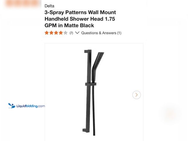 Lot 49-1830869 - Delta 3-Spray Patterns Wall Mount Handheld Shower Head 1.75 GPM in Matte Black