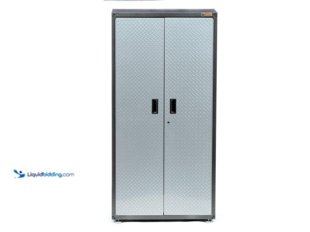 Lot 49-5414286 - Gladiator Ready-to-Assemble Steel Freestanding Garage Cabinet in Silver Tread (36 in. W x 72 in. H x...