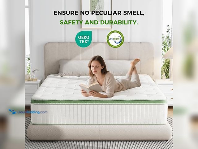 Lot 49-1630958 - Queen 14 Inch Hybrid Mattress in A Box, Gel Memory Foam and Innerspring Mattress for Motion Isolatio...