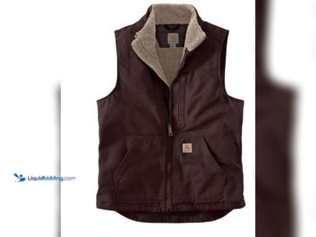 Lot 49-1517344 - Carhartt
Carhartt Men's Washed Duck Sherpa-Lined Mockneck Vest Forest Green Unused   Ref#HD0724