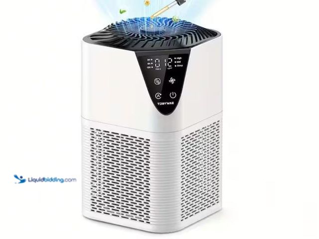 Lot 49-2000851 - Edendirect 1250 sq.ft. HEPA Personal 3-stage Air Purifier in White, 12H Timer, 3 Speeds, PM2.5 Monit...
