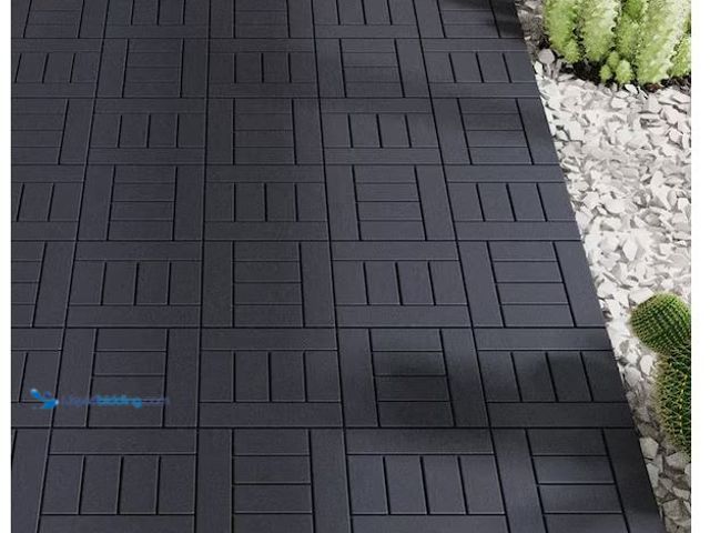 Lot 49-5486591 - Tunearary
12 in. x 12 in. Dark Gray Outdoor Modular Interlocking Deck Tile Floor Tile, DIY, 44-Piec...