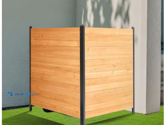 Lot 49-1622790 - SVOPES Wood Privacy Fence, 38 in. W x 42 in. L, 2-Panel Solid Screen for Air Conditioner, Includes M...