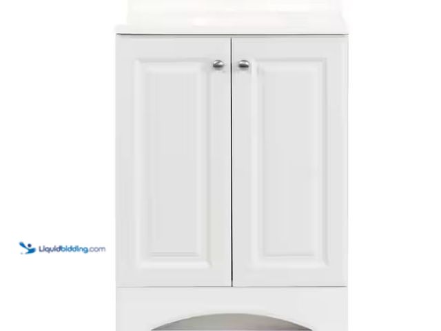 Lot 49-5573472 - Glacier Bay
25 in. Single Sink White Freestanding Bath Vanity with White Cultured Marble Top (Assem...