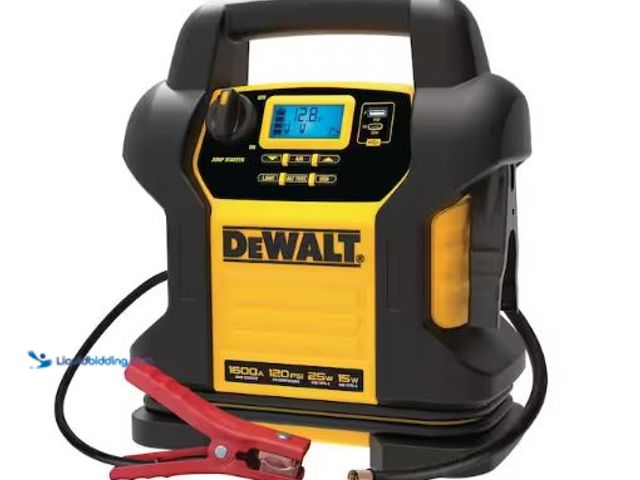 Lot 49-3432436 - DEWALT 1600 Peak Amp Jump Starter with Digital Compressor and USB Power Bank, Model # DXAEJ14, Used,...