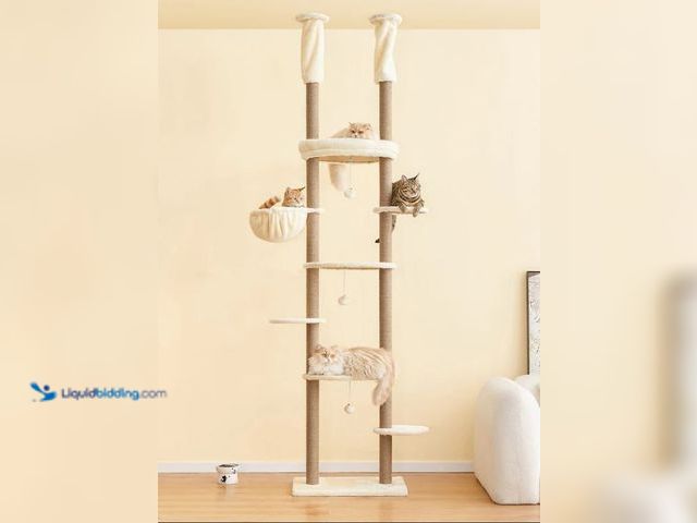Lot 49-1553999 - MWPO 92"-102" Floor-to-Ceiling Cat Tree TX00132, Model # TX00132, Slightly used.  Ref#BULK1126