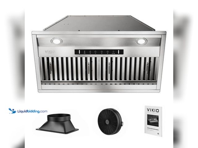Lot 49-2024409 - VIKIO 36 in. 900 CFM Convertible Insert Range Hood Stainless Steel with Baffle Filters, LED and Gest...