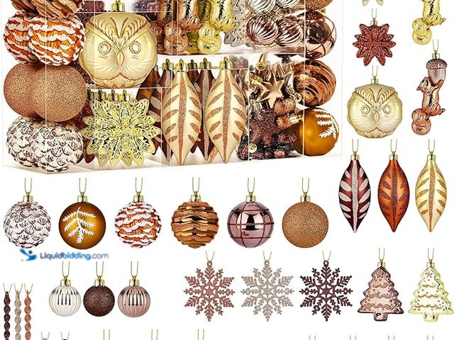 Lot 49-3472031 - Alupssuc 96pcs Christmas Tree Ornaments Set, Plastic Shatterproof Hanging Baubles for Xmas Tree Deco...