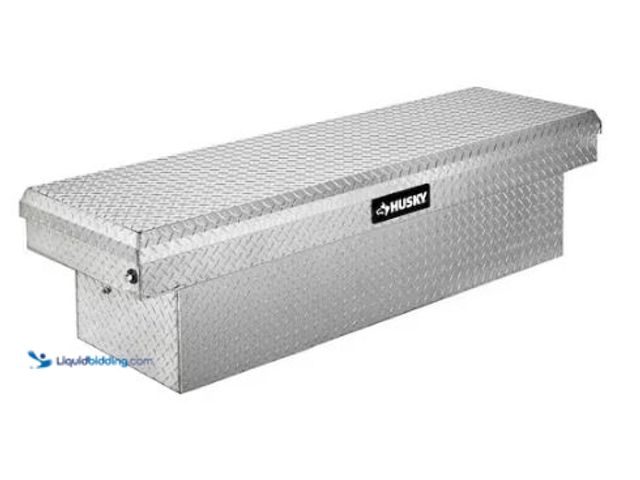 Lot 49-1549480 - Husky 71.36 in. Diamond Plate Aluminum Full Size Cross bed Truck Tool Box, Model # 102100-9-01, Part...