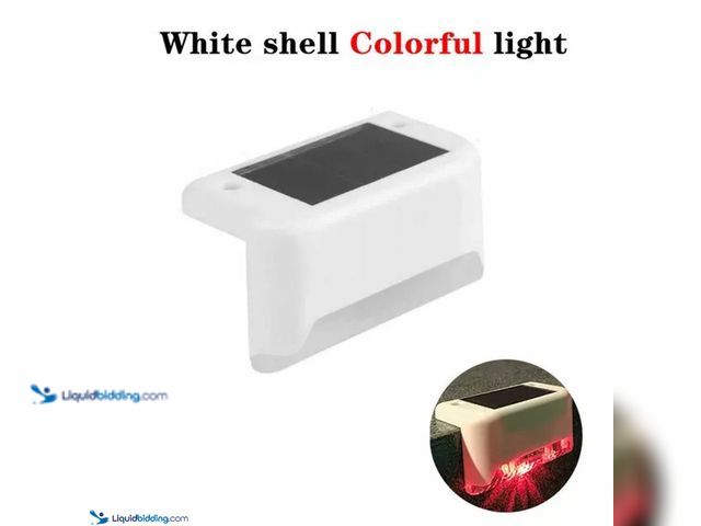 Lot 49-5388242 - Lot of 4 Solar Waterproof Deck Rail/Step Lights - White Shell with Multi-Colored Light - NEW - Featu...
