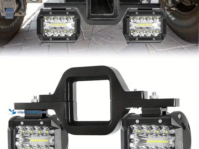 Lot 49-1814421 - New Hitch LED Lights, 4 Inch LED Light Pods with 2.5 Inch Towing Hitch Mount Brackets