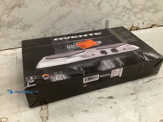 Lot 49-5573592 - Heavy-Duty Stainless Steel Electric Double Burner, Ideal for Cooking on the Go, Used, Dirty