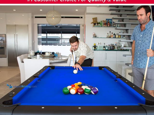 LiquidBidding - Lot 49-5475213 - GoSports 7 ft Blue Portable Pool Table ...