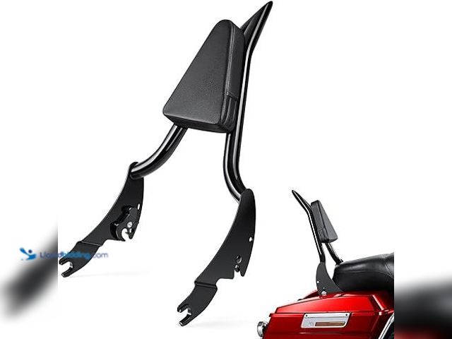 Lot 49-5433930 - Benlari Sissy Bar Backrest, 26" Integrated Passenger Backrest, Quick Release Detachable Sissy Bar Fi...