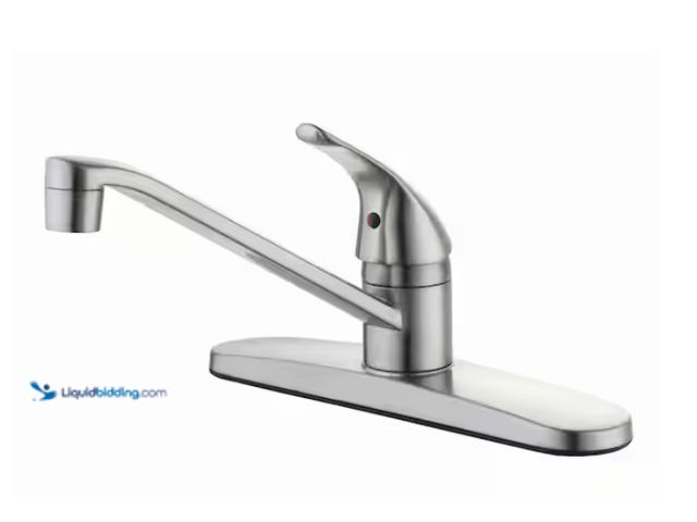 Lot 49-1567684 - Glacier Bay Single-Handle Standard Kitchen Faucet in Stainless Steel, Model # HD67103W-0608D2, New, ...