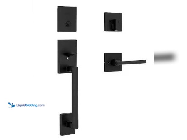 Lot 49-1522945 - Kwikset
San Clemente Matte Black Single Cylinder Low Profile Door Handleset with Halifax Handle Fea...