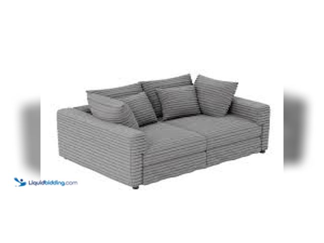 Lot 49-5471594 - Harper & Bright Designs Convertible 102.4 in Corduroy Fabric Sectional Sofa in Gray . Model # GCCPVV...