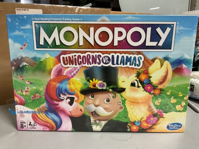 Lot 49-1505927 - FACTORY SEALED MONOPOLY UNICORNS VS LLAMAS BOARD GAME AMAZING BOARD GAME FOR ANY COLLECTOR. #COINS12...