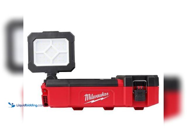 Lot 49-5553553 - Milwaukee M12 12-Volt Lithium-Ion Cordless PACKOUT Flood Light w/USB Charging Model # 2356-20 UNUSED...