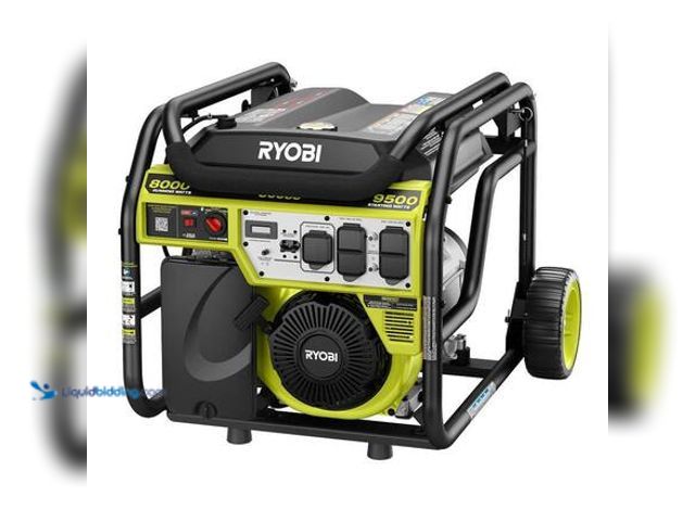Lot 49-5546431 - RYOBI 9500-Watt Recoil Start Gasoline Powered Portable Generator with CO Detect Shutdown Sensor Mode...