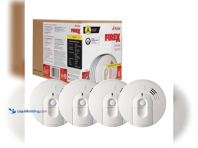 Lot 49-2000707 - Kidde Firex 4-Pack Hardwired Smoke Detector with Ionization Sensor, Model # 21030967, unused, unable...