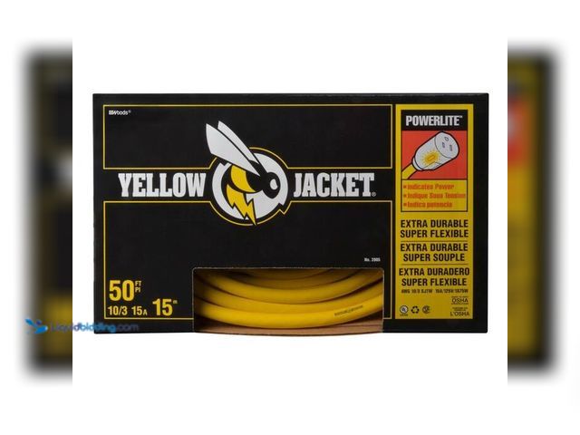 Lot 49-2021900 - Yellow Jacket 50 ft. 10/3 SJTW Outdoor Heavy-Duty Extension Cord with Power Light Plug. Model # 2805...