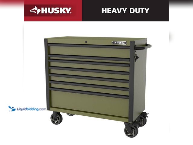 Lot 49-5484838 - Husky
Heavy-Duty 42 in. W 7-Drawer Matte Army Green Rolling Tool Cabinet Unused
