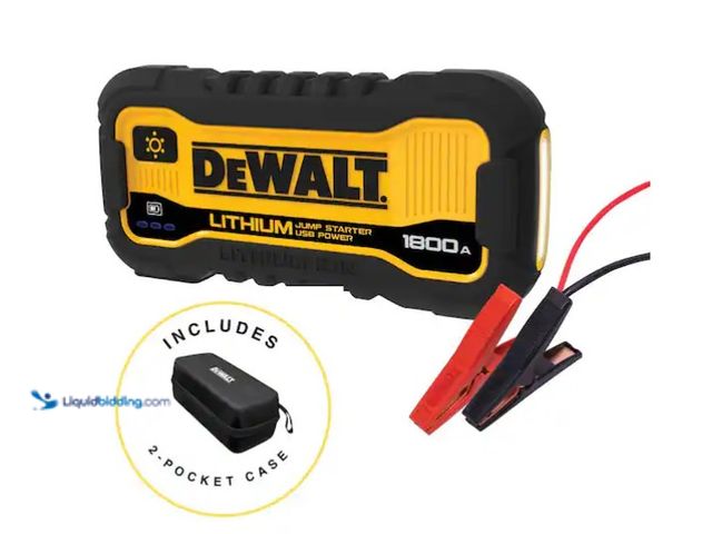 Lot 49-1571209 - DEWALT 1800 Peak Amp Lithium Jump Starter with USB Power Bank and Carrying Case, Model # DXAELJ18C, ...