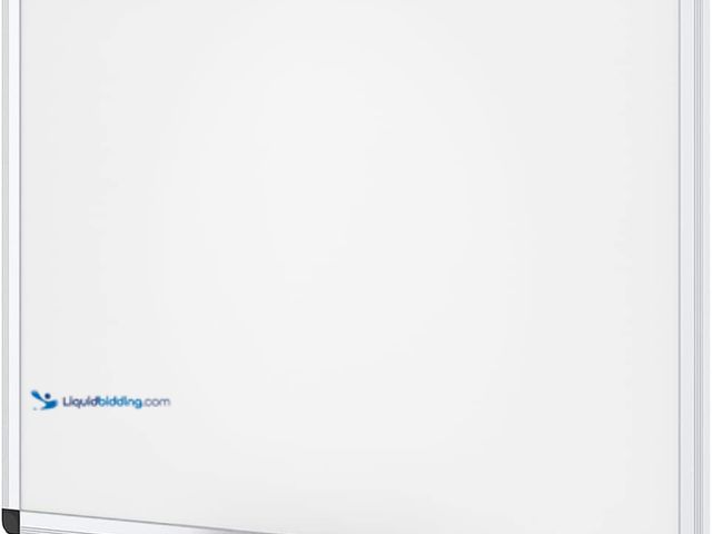 Lot 49-5543648 - VIZ-PRO Dry Erase Board/Magnetic White Board, 48 X 32 Inches, Silver Aluminium Frame. Model #B08GPL9...