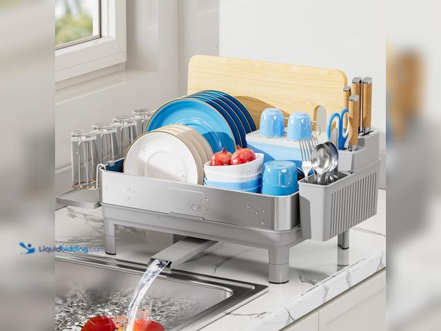 Lot 49-5459749 - Dish Drying Rack, 304 Stainless Steel Dish Racks for Kitchen Counter, Dish Drainers with Automatic D...