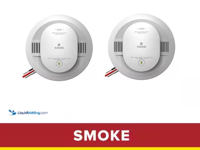 Lot 49-3614744 - Lot of (2) Kidde Hardwired Smoke Detector with AA Battery Backup, Wireless Interconnect, Voice Alert...