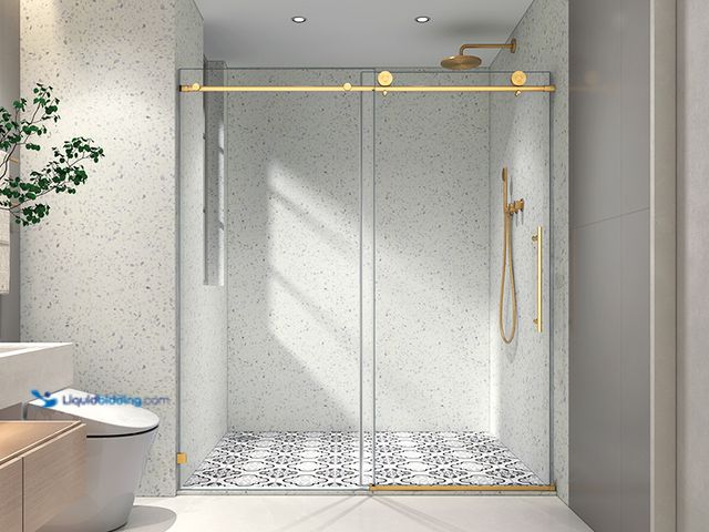 Lot 49-5483839 - 56"- 60" W x 76" H Frameless Soft Closing Sliding Shower Door. Model; S9811. Unused