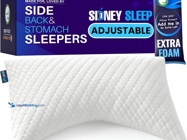 Lot 49-5463279 - Sidney Sleep Adjustable Curved Contour Fill Pillow – Queen Size – for Side and Back Sleepers – Neck ...