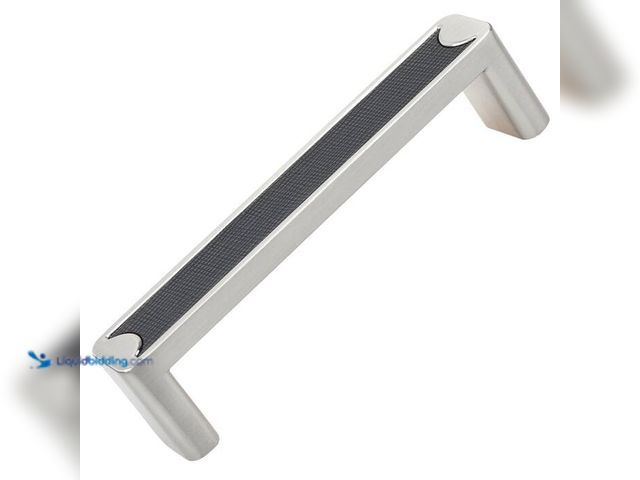 Lot 49-2023152 - GlideRite 3-3/4 in. Center Satin Nickel Embossed Leather Strip Rectangle Cabinet Drawer Pulls (10-Pa...
