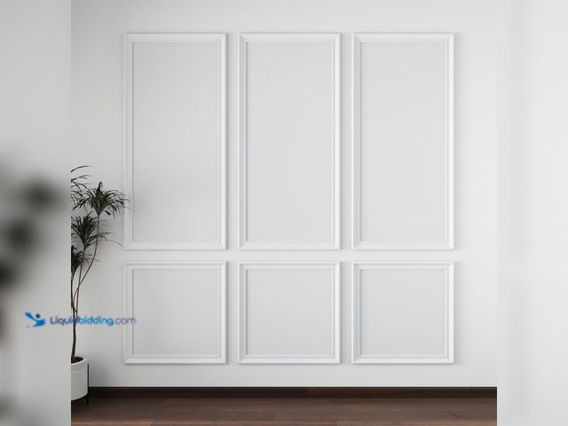 Lot 49-3527630 - 3 Sets Peel and Stick Pre-Cut Wall Molding Kit Wainscot Wall Panel Premade Wainscoting Panels for In...