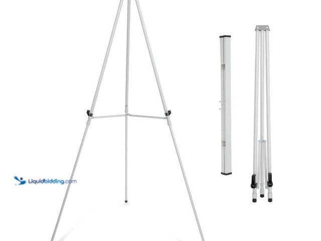 Lot 49-1566745 - Falling in Art Aluminum Flip Chart Display Easel Stand with Adjustable Floor for Boardroom, Whiteboa...