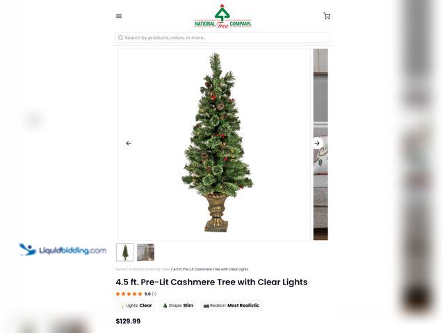 Lot 49-1811878 - 4.5 feet tall artificial Christmas with lights and stand. New out of box unused.