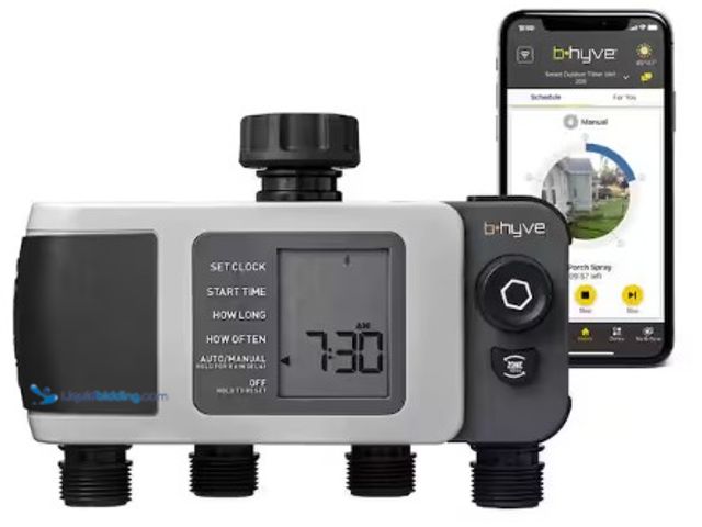 Lot 49-2022632 - Orbit B-hyve XD Bluetooth 4-Outlet Hose Watering Timer Sprinkler Timer, Model # 24634, MSRP $79.98, ...