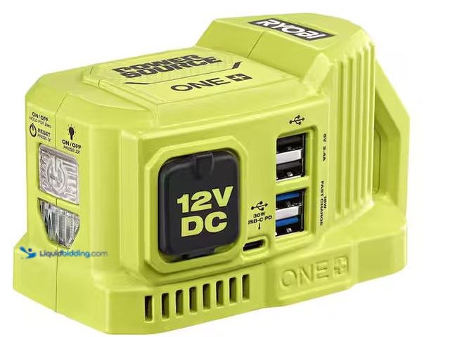 Lot 49-5486258 - RYOBI
18V ONE+ 120-Watt Portable Battery Inverter Power Source with 12-Volt Outlet (Tool Only) Inte...