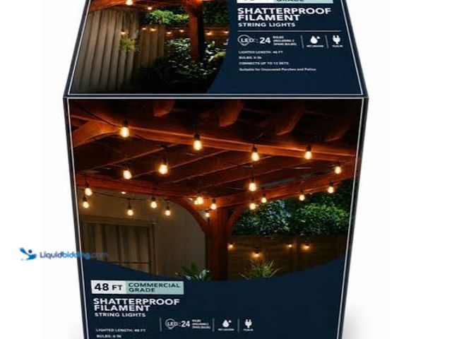 Lot 49-5572223 - QTY 2 - Hampton Bay 24-Light 48 ft. Indoor/Outdoor Plug-In Filament LED S14 Edison Bulb String-Light...